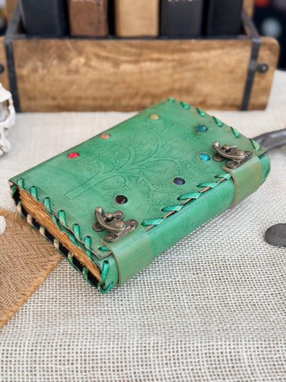 Skórzana Księga Cieni zielona - Drzewo życia