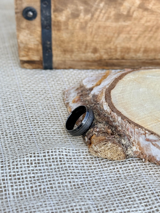 Srebrny sygnet - celtycki splot (czarny)