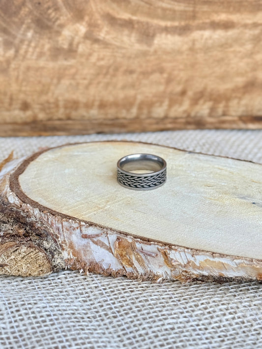 Srebrny sygnet - "Tkana stal"